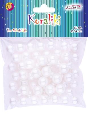 Opakowanie Koraliki plastikowe perłowe 14mm 60szt