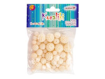 Opakowanie Koraliki plastikowe perłowe 50szt