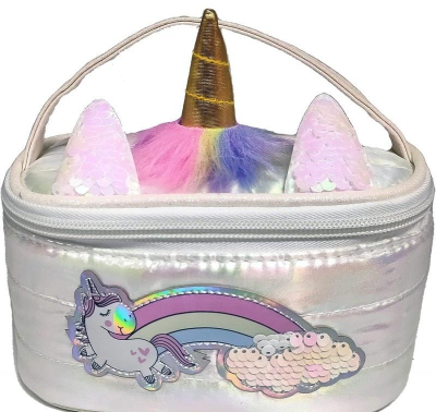 Opakowanie Kosmetyczka puff Jednorożec biała