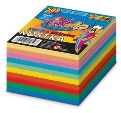 Opakowanie Kostka klejona 85x85mm 500 kartek kolorowa