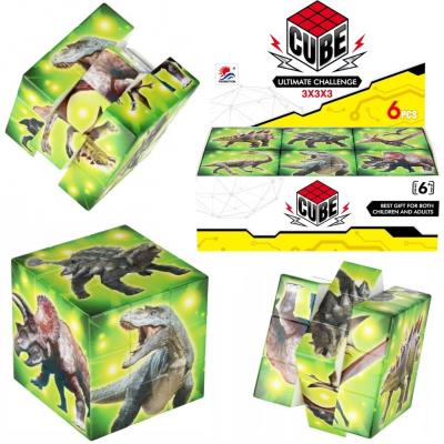 Kostka układanka logiczna dinozaury. Wydawca: Trifox. SmakLiter.pl Opakowanie Kostka układanka logiczna dinozaury