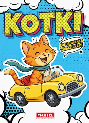 Okładka książki Kotki. Kolorowanka komiksowa z naklejkami