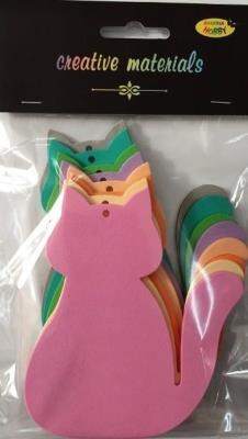 Koty z pianki 9x11cm 8szt. Wydawca: Galeria Hobby. SmakLiter.pl Opakowanie Koty z pianki 9x11cm 8szt