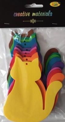 Koty z pianki 9x11cm 9szt. Wydawca: Galeria Hobby. SmakLiter.pl Opakowanie Koty z pianki 9x11cm 9szt