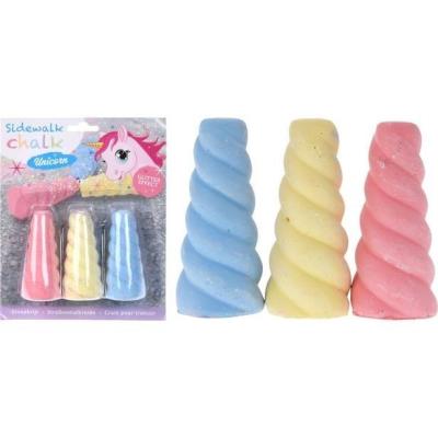 Opakowanie Kreda chodnikowa jednorożec z brokatem 3 kolory