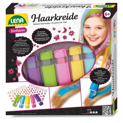 Opakowanie Kreda do włosów zmywalna 5 kolorów + naklejki