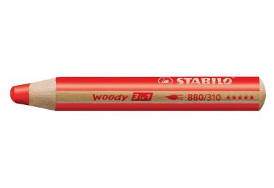 Opakowanie Kredka drewniana woody 3w1 czerwona STABILO