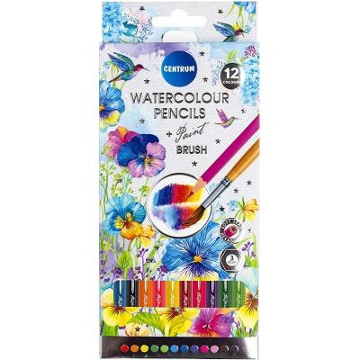 Opakowanie Kredki akwarelowe 12 kolorów + pędzelek