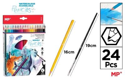 Opakowanie Kredki akwarelowe + pędzelek 24 kolory