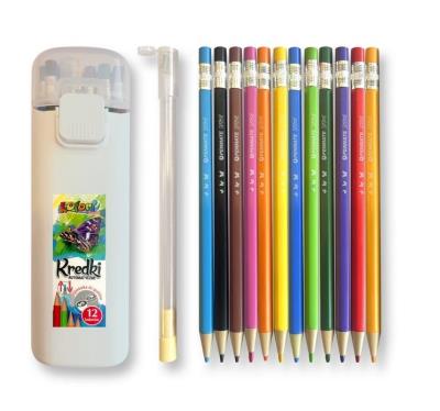 Opakowanie Kredki automatyczne w tubie 12 kolorów + temper.