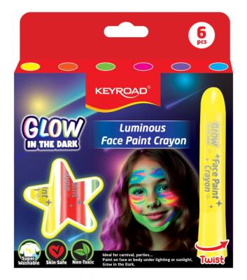 Kredki do malowania twarzy KEYROAD Luminious fluorescencyjne 6 kolorów. Wydawca: Keyroad. SmakLiter.pl Opakowanie Kredki do malowania twarzy KEYROAD Luminious fluorescencyjne 6 kolorów