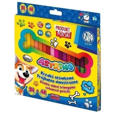 Opakowanie Kredki dwustronne 48kol z temperówką ASTRA