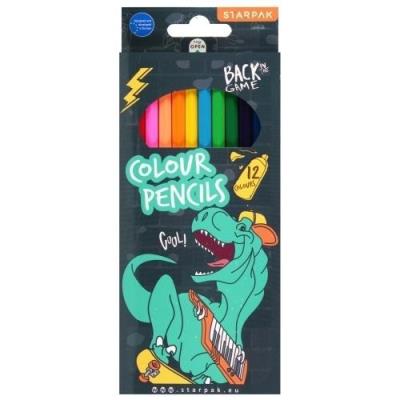 Opakowanie Kredki ołówkowe 12 kolorów Skate Dino