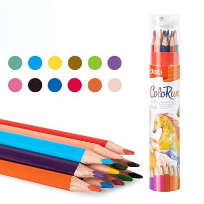 Opakowanie Kredki ołówkowe 12szt tuba + temperówka DELI