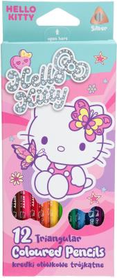 Opakowanie Kredki ołówkowe trójkątne Hello Kitty 12 kolorów