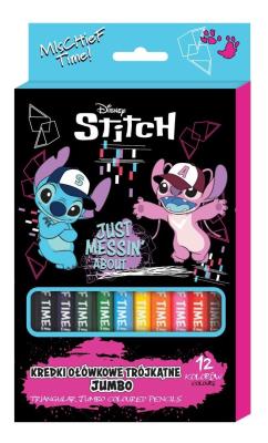 Opakowanie Kredki ołówkowe trójkątne Jumbo Stitch 12 kolorów