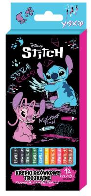 Opakowanie Kredki ołówkowe trójkątne Stitch Black 12 kolorów