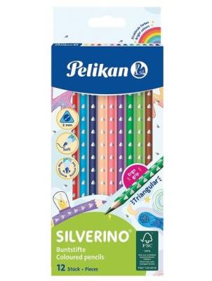 Opakowanie Kredki Silverino trójkątne 12 kolorów