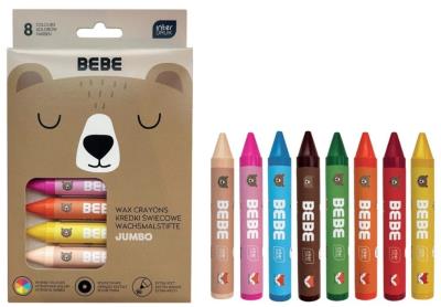 Opakowanie Kredki świecowe Jumbo Bebe Friends 8 kolorów