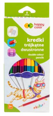 Kredki trójkątne 12szt 24 kolory HAPPY COLOR. Wydawca: GDD. SmakLiter.pl Opakowanie Kredki trójkątne 12szt 24 kolory HAPPY COLOR