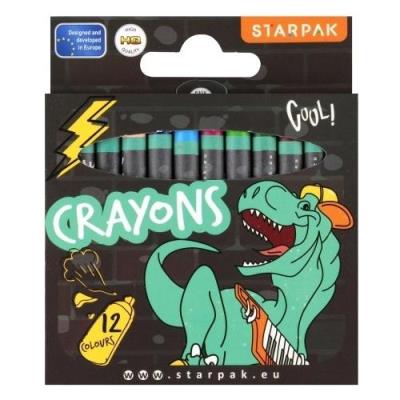 Opakowanie Kredki woskowe 12 kolorów Skate Dino