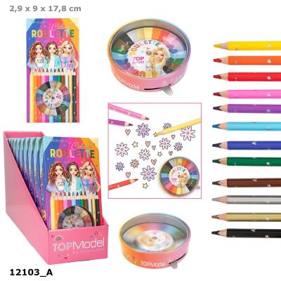 Opakowanie Kredki z ruletką do losowania koloru Top Model 12 kolorów 12103A