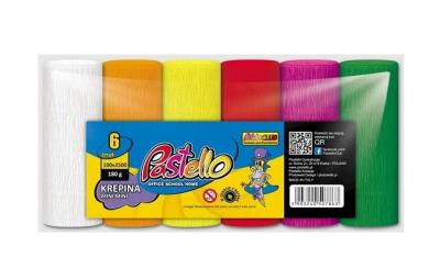 Krepina mini 10x250cm 180g 6 kolorów intensywnych. Wydawca: Alfa Pastello. SmakLiter.pl Opakowanie Krepina mini 10x250cm 180g 6 kolorów intensywnych
