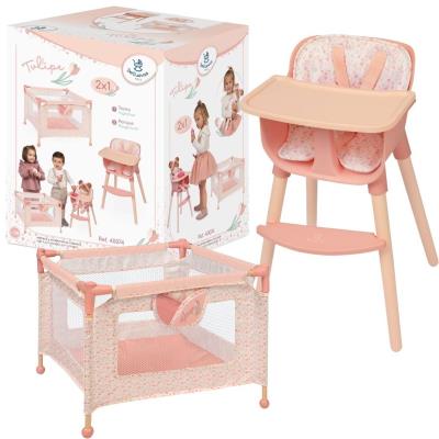 Opakowanie Krzesełko do karmienia i łóżeczko dla lalek 2w1