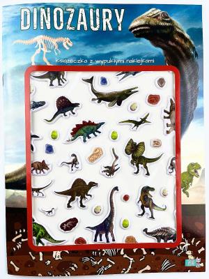 Okładka książki Książeczka z wypukłymi naklejkami. Dinozaury