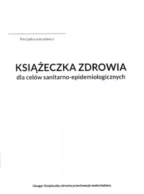 Okładka książki Książeczka zdrowia do celów sanitarno-epidemiologicznych