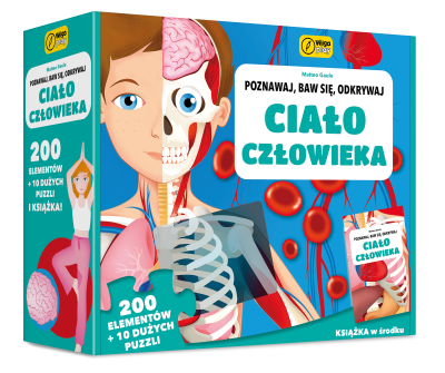 Opakowanie Książka i puzzle Poznawaj, baw się, odkrywaj Ciało człowieka 200 elementów