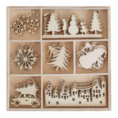 Opakowanie Kształty z drewna zimowe miasteczk, 35szt