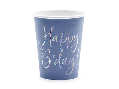 Opakowanie Kubeczki Happy B'day granatowy 220ml 6szt