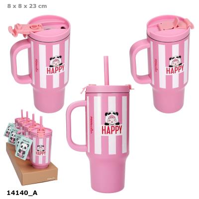 Opakowanie Kubek 470ml termiczny ze słomką To Go Happy 14140A