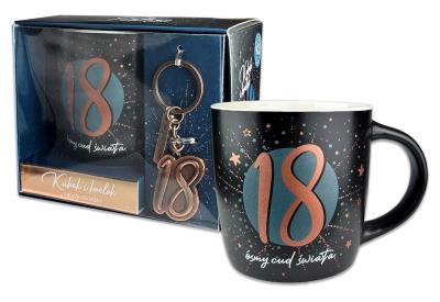 Opakowanie Kubek Denim z metalowym brelokiem - 18 urodziny