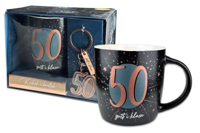 Opakowanie Kubek Denim z metalowym brelokiem - 50 urodziny