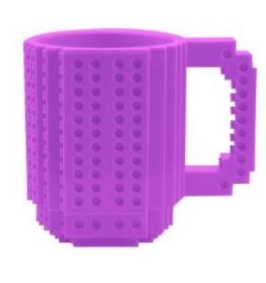 Kubek klockowy Neon fioletowy. Wydawca: Jawi. SmakLiter.pl Opakowanie Kubek klockowy Neon fioletowy