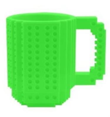 Kubek klockowy Neon zielony. Wydawca: Jawi. SmakLiter.pl Opakowanie Kubek klockowy Neon zielony