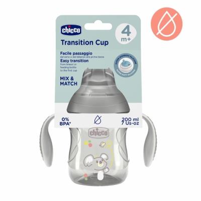 Opakowanie Kubek treningowy z miękkim ustnik 200ml szary 4m+