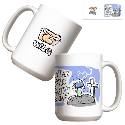 Kubek - Wilq Czytaj książki lub umrzyj 440ml. Wydawca: Molom. SmakLiter.pl Opakowanie Kubek - Wilq Czytaj książki lub umrzyj 440ml