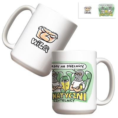 Kubek - Wilq Fanatyczni czytelnicy 440ml. Wydawca: Molom. SmakLiter.pl Opakowanie Kubek - Wilq Fanatyczni czytelnicy 440ml