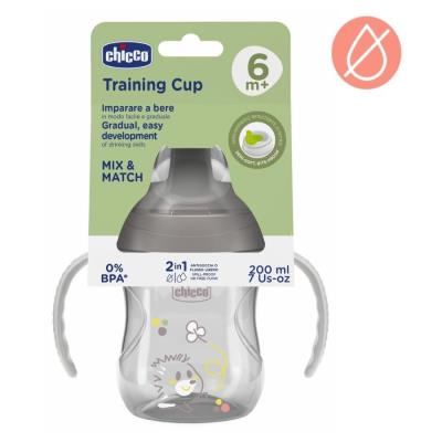 Opakowanie Kubek z twardym ustnikiem 200ml szary 6m+