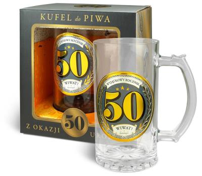 Kufel Gold 50 Urodziny. Wydawca: PAN DRAGON. SmakLiter.pl Opakowanie Kufel Gold 50 Urodziny