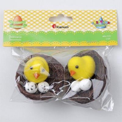 Opakowanie Kurczaczki flokowane żółte 60x60x50 2szt