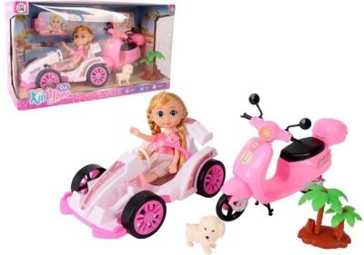 Opakowanie Laleczka z pojazdami bolid i skuter