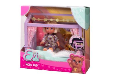 Lalka EL Evi 12cm misiowe łóżko. Wydawca: SIMBA. SmakLiter.pl Opakowanie Lalka EL Evi 12cm misiowe łóżko