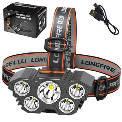 Opakowanie Latarka czołowa LED 5 diod czujnik ruchu 4 tryby