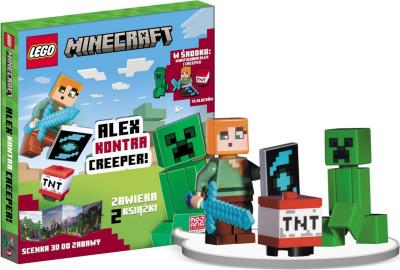 Lego Minecraft. Alex kontra Creeper. Autor: Ameet Polska. SmakLiter.pl Okładka książki Lego Minecraft. Alex kontra Creeper