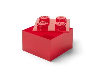 Opakowanie Lego pojemnik klocek czwórka transparentny czerw.