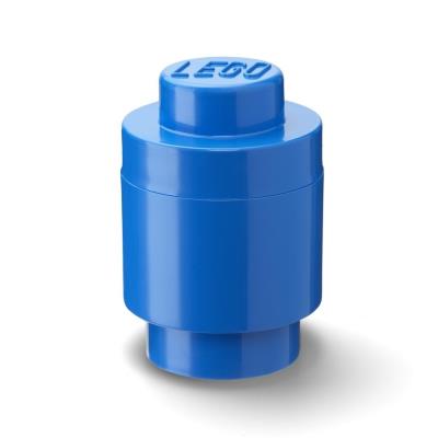 Lego pojemnik klocek jedynka okrągły niebieski. Wydawca: NHG. SmakLiter.pl Opakowanie Lego pojemnik klocek jedynka okrągły niebieski